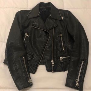 Zara Faux Leather Jacket with zip details